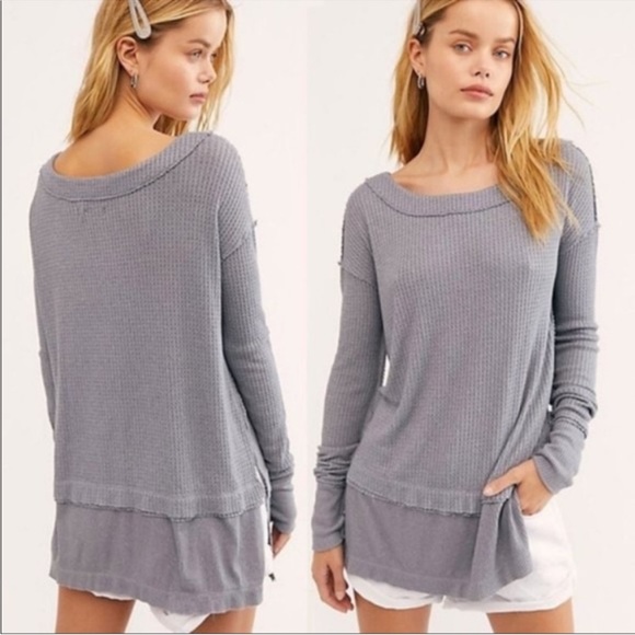 Free People North Shore Thermal Knit Tunic Top - Picture 1 of 9
